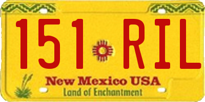 NM license plate 151RIL