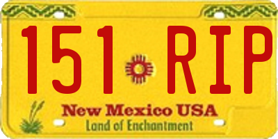 NM license plate 151RIP