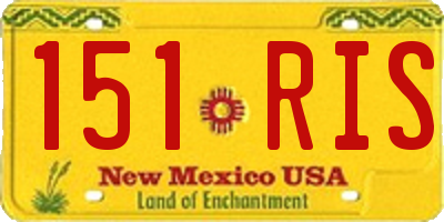 NM license plate 151RIS