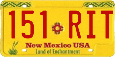 NM license plate 151RIT