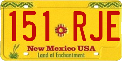 NM license plate 151RJE