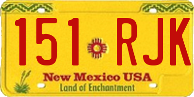 NM license plate 151RJK