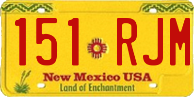 NM license plate 151RJM
