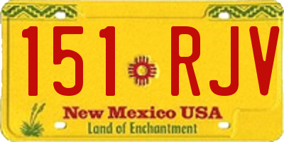 NM license plate 151RJV