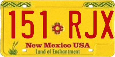 NM license plate 151RJX