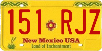 NM license plate 151RJZ