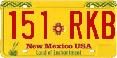 NM license plate 151RKB