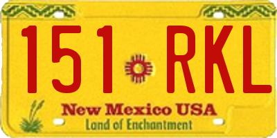 NM license plate 151RKL