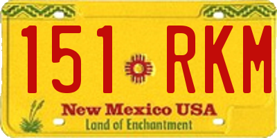 NM license plate 151RKM