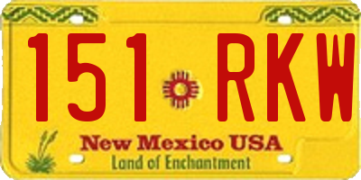 NM license plate 151RKW