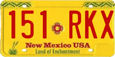NM license plate 151RKX