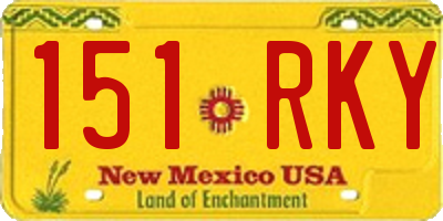 NM license plate 151RKY