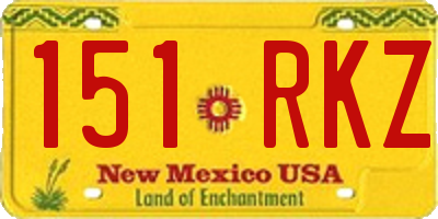 NM license plate 151RKZ