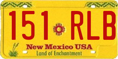 NM license plate 151RLB