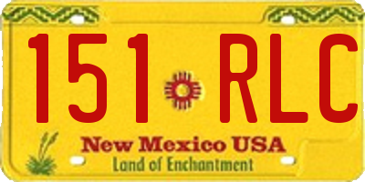 NM license plate 151RLC