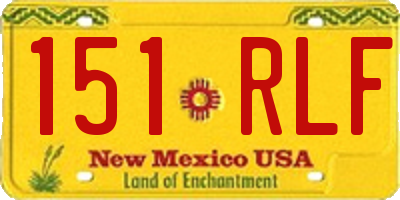 NM license plate 151RLF