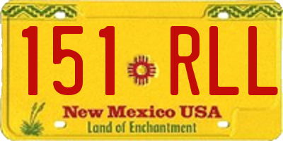 NM license plate 151RLL