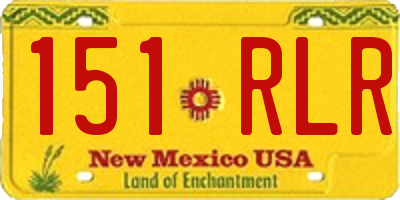 NM license plate 151RLR