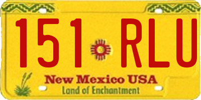 NM license plate 151RLU