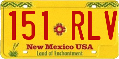 NM license plate 151RLV