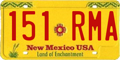 NM license plate 151RMA