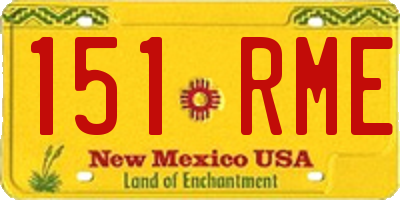 NM license plate 151RME