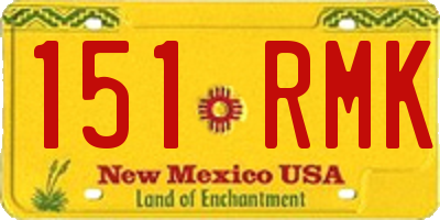 NM license plate 151RMK