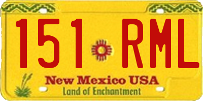 NM license plate 151RML