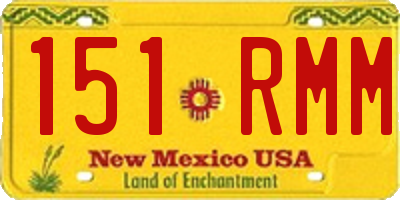 NM license plate 151RMM