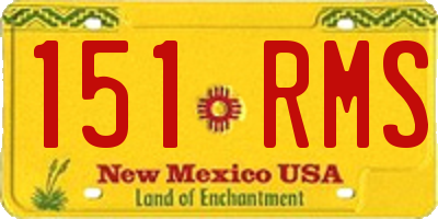 NM license plate 151RMS