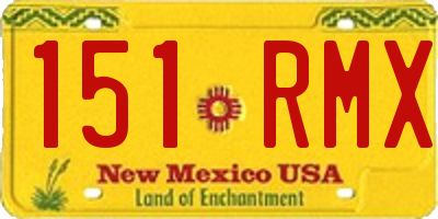 NM license plate 151RMX