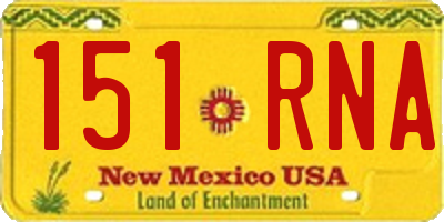 NM license plate 151RNA