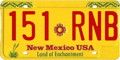 NM license plate 151RNB