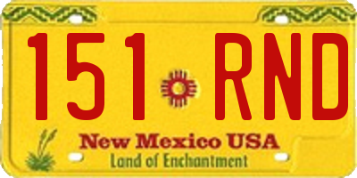 NM license plate 151RND