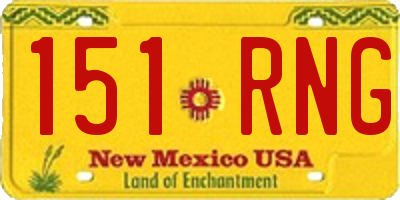 NM license plate 151RNG