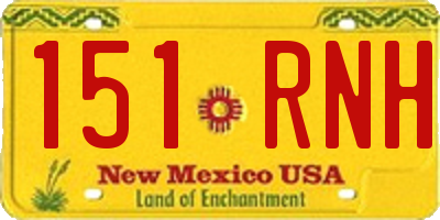 NM license plate 151RNH