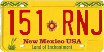 NM license plate 151RNJ