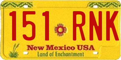 NM license plate 151RNK