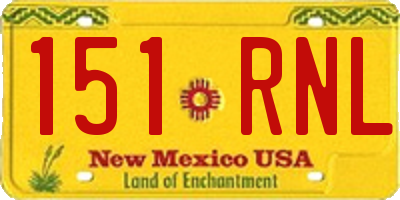 NM license plate 151RNL