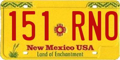 NM license plate 151RNO