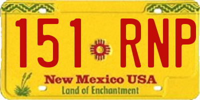 NM license plate 151RNP