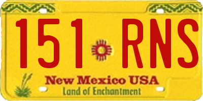 NM license plate 151RNS