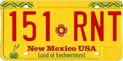 NM license plate 151RNT