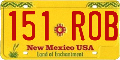 NM license plate 151ROB