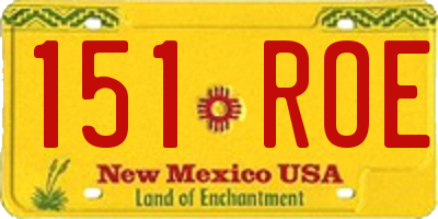 NM license plate 151ROE