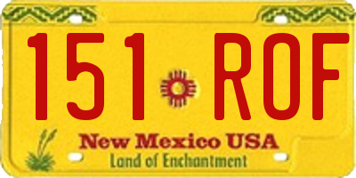 NM license plate 151ROF