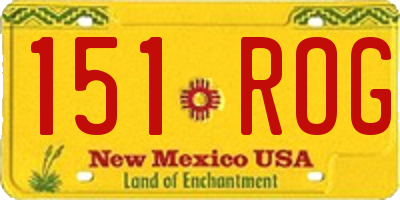 NM license plate 151ROG