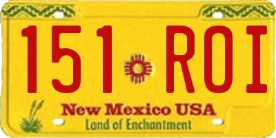 NM license plate 151ROI