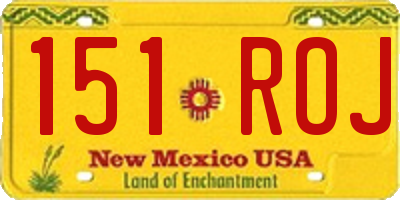 NM license plate 151ROJ
