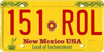 NM license plate 151ROL